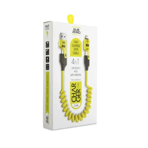 Subzero CL160 4in1 Hızlı Şarj Kablosu 65W | Type-C  - USB -> Type-C - Lightning