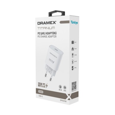 Dramex DPD25B 25W Type-C Giriş Pd Şarj Başlık Dramex DPD25B 25W Type-C Giriş Pd Şarj Başlık