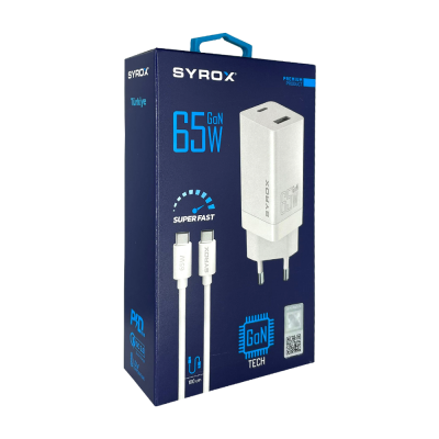 Syrox GAN65T 65W Type-c To Type-c Quick Pd Şarj