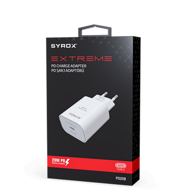 Syrox Pd20b 20w 3.0 Amper Type-c Giriş Pd Ev Başlık