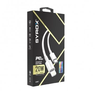 Syrox C147 Type-C to Lightning 20W Pd Şarj | Data Kablosu