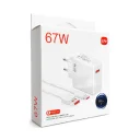 Wi 67W Type-C Kablo Ev Şarj Seti | Turbo Salise Gösterir