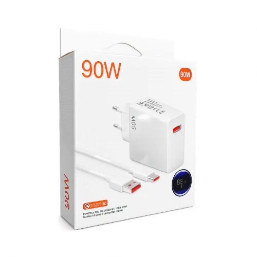 Wi 90W Qualcomm 3.0 Type-C 3A Hızlı Şarj Cihazı | Turbo Salise Gösterge