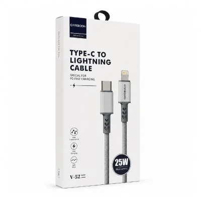 Carboon V52 PD Lightning Hızlı Şarj Kablosu | 25W 3A | 1 Metre