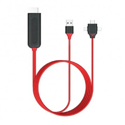 OneZero ZR18 3in1 Usb to Hdmi Kablo | Lightning - Micro - Type-C