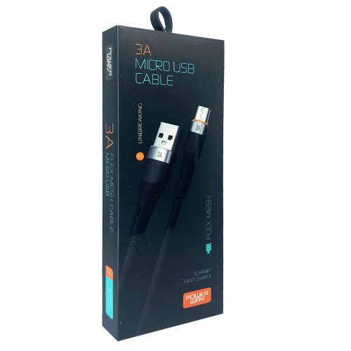 Powerway Hc01 3A Örgülü Micro USB Hızlı Şarj Kablosu