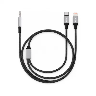 Simex SA-03 Nero Pro Type-C | Lightning to Aux 2in1 Dönüştürücü Kablo