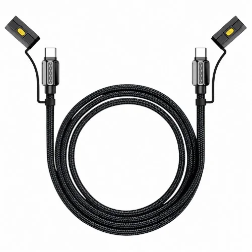 K-M11 240W 4in1 PD Type-C to Type-C Data Şarj Kablosu | Çakmak | Aydınlatma Işığı