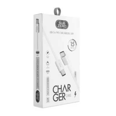 Subzero CL35 İphone 15 Serisi Örgülü 60W Type-C Type-C PD Ara Kablo