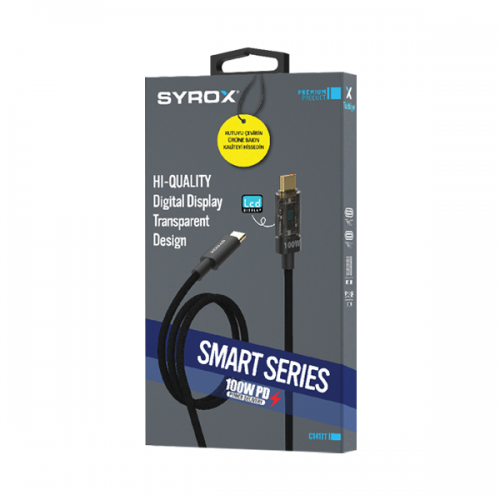 Syrox C141TT 100W Örgülü Pd Type-c Kablo