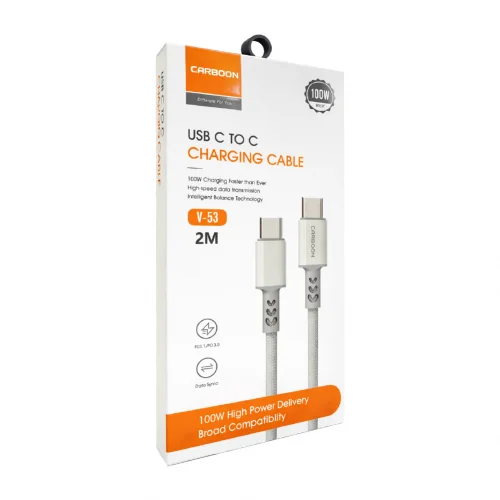 Carboon V53 Type-C PD Hızlı Şarj Kablosu | 100W | 2 Metre