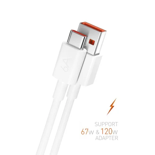 Powerway M6 6A 67W Type-C Hızlı Şarj Kablosu | Turbo Saniye Gösterir
