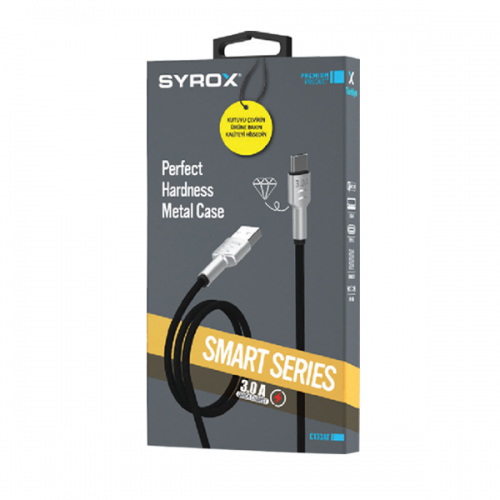 Syrox C133AT 3.0 Amper Örgülü Type-c Fast Kablo | Metal