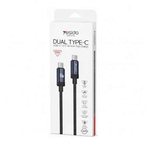 Yesido CA204 Type-C 60W 3A 1M PD Data | Şarj Kablosu