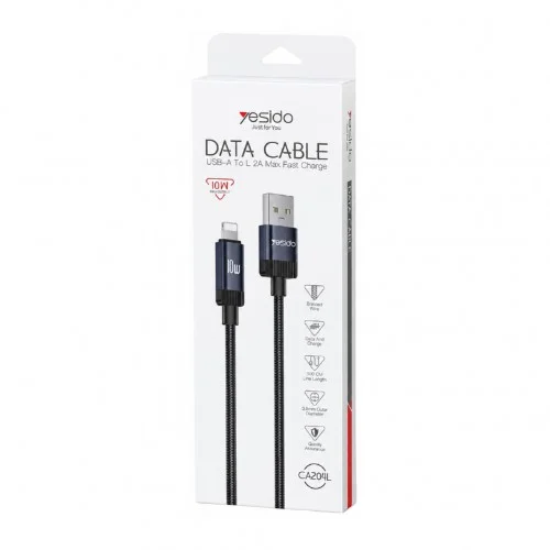 Yesido CA204L USB Lightning 10W 2A 1M Data | Şarj Kablosu