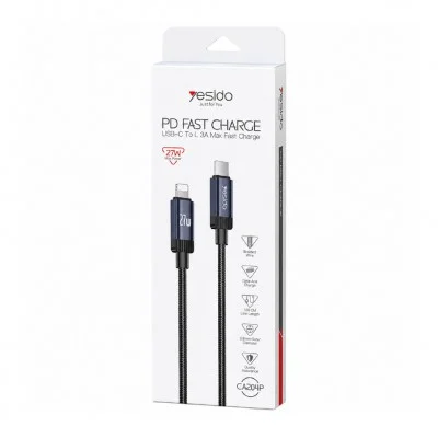 Yesido CA204P Type-C Lightning 27W 3A 1M PD Data | Şarj Kablosu