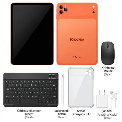 Doyda 17 Pro Max Tablet | 10.1 Inch 16 GB Ram 1 TB Hafıza | Klavye | Mouse | Kalem