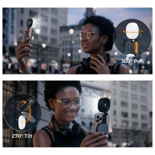 Earldom BL05 Katlanabilir Aynalı Magsafe Led Selfie Işığı | 3 Ton Işık
