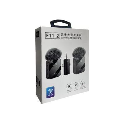 F11-2 Bluetooth Yaka Mikrofonu 3 Farklı Giriş | 2 Adet 