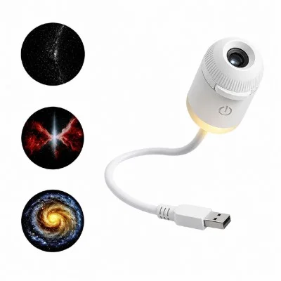 Leerfei PL108 USB Masa Lambalı Tavan Yansıtma Projektörü | Değiştirilebilir Desen Lensi
