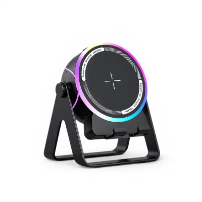 LK-20 RGB Işıklı Standlı İndüksiyon Speaker | Telefon Tutuculu | Kablosuz Ses İletimi