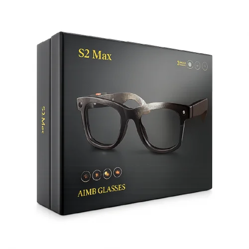 S2 Max Kameralı Akıllı Gözlük| Bluetooth Görüşme | Video Kayıt | AI Dil Çevirisi | 3 Lens