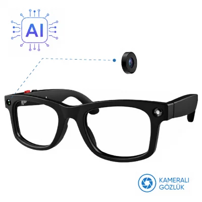  S2 Max Kameralı Akıllı Gözlük| Bluetooth Görüşme | Video Kayıt | AI Dil Çevirisi | 3 Lens