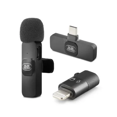 Subzero WM55 Kablosuz Yaka Mikrofonu | Type-C ve Lightning Girişli