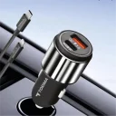 C16 USB | Type-C Çıkışlı Araç Şarjı | 45 Watt Turbo Şarj | Lightning Kablolu