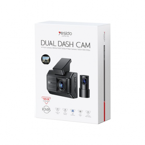 Yesido KM15 Araç İçi WiFi Dual Kamera | 32GB Hafıza Kartı | 4K HD Çözünürlük