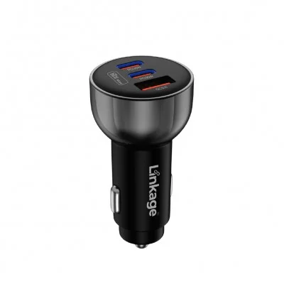Linkage LNC-01 60W 3A PD Hızlı Araç Şarj Başlık | 1 x Usb 2 x Type-C