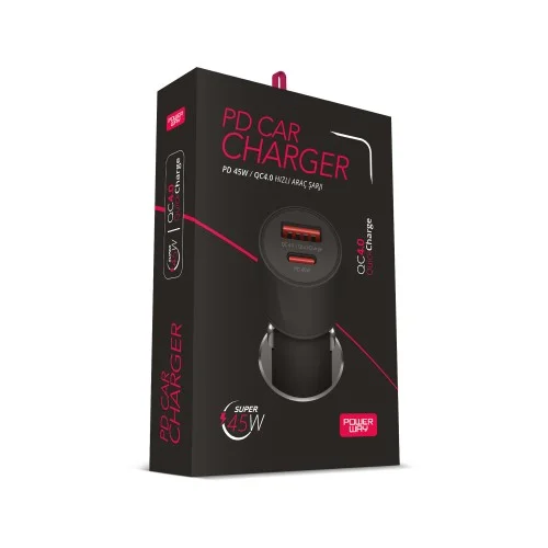 Powerway CC40 4.0A 40W Type-C Giriş Ve Usb Giriş PD Araç Şarj Başlık