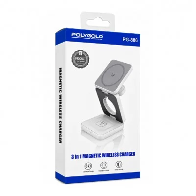 Polygold PG-886 Kablosuz Şarj Özellikli | Masaüstü Manyetik Telefon Tutucu | 15W Hızlı Şarj