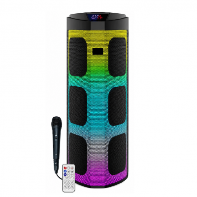Blueseed BS-120 RGB Bluetooth Speaker 6 x 4" | Kablolu Mikrofon | Uzaktan Kumanda