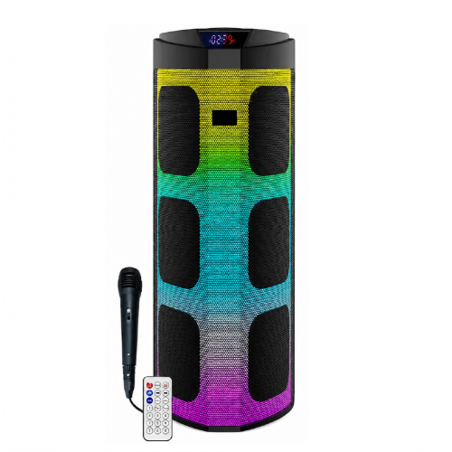 Blueseed BS-120 RGB Bluetooth Speaker 6 x 4" | Kablolu Mikrofon | Uzaktan Kumanda