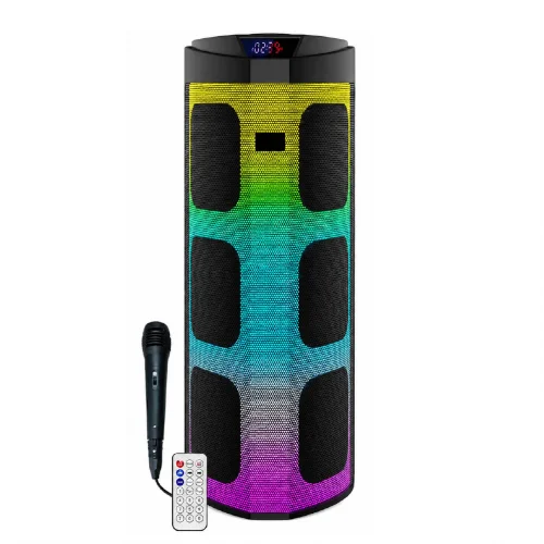 Blueseed BS-120 RGB Bluetooth Speaker 6 x 4" | Kablolu Mikrofon | Uzaktan Kumanda