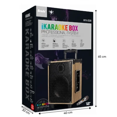 BTS-2229 Profesyonel Valiz Speaker 12'' | Karaoke | Kablosuz Mikrofon