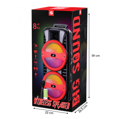 KTS-1745 Bluetooth Speaker 2x8" | Mikrofon | Kumanda