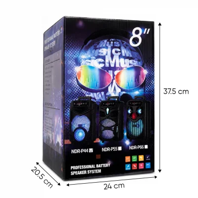 NDR-P44 Bluetooth Speaker 8'' | Mikrofon | Kumanda
