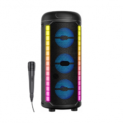 PG-6600 Bluetooth Speaker 3 x 3" | RGB Led | Kablolu Mikrofon | 120W