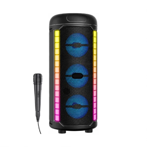 PG-6600 Bluetooth Speaker 3 x 3" | RGB Led | Kablolu Mikrofon | 120W