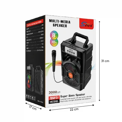 ZQS-8151 RGB Bluetooth Speaker 8" | Kablolu Mikrofon