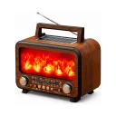 Fp-2393-S Güneş Enerjili Şömine Bluetooth Nostalji Speaker