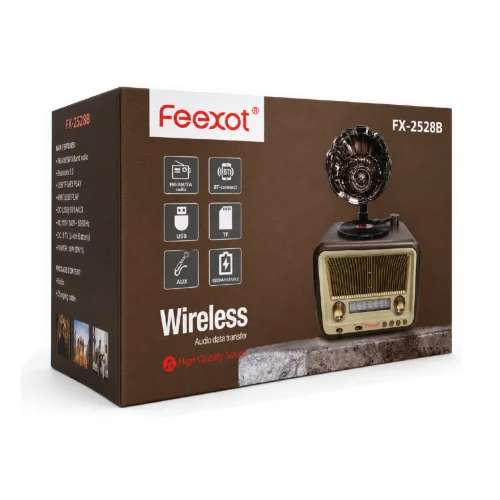 FX-2528B Nostaljik Gramofon Radyo | Bluetooth Speaker