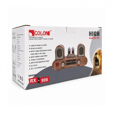 Golon RX-998 Lambalı Nostaljik Radyo | Bluetooth Speaker