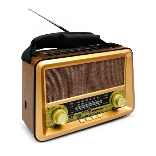 Golon RX-BT1006SQ Güneş Enerjili TWS Bluetooth Speaker | FM AM SW Radyo | Uzaktan Kumanda