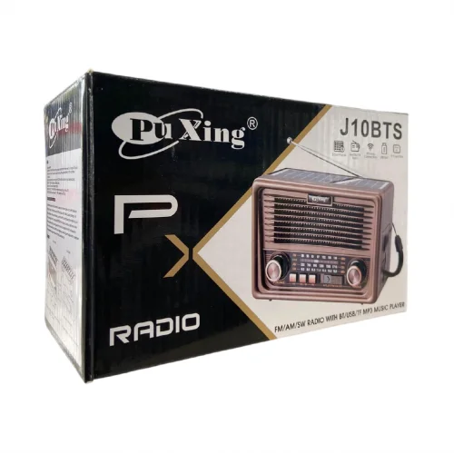 J10BTS Bluetooth Nostalji Speaker | FM AM SW Radyo | Güneş Enerjili