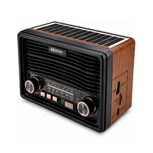 J10BTS Bluetooth Nostalji Speaker | FM AM SW Radyo | Güneş Enerjili