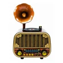 MD-1318BT Nostaljik Gramofon Ahşap Radyo | Bluetooth Speaker