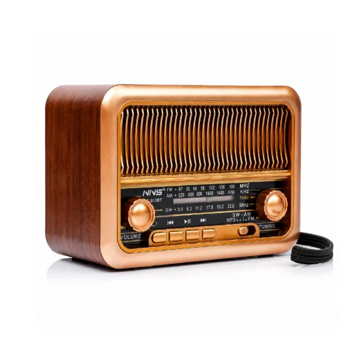 NNS NS-3315BT Nostaljik Mini Radyo | AM SW FM 3 Band | TWS Bluetooth Speaker